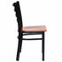 Chivari Ladder Back Restaurant Chair with Black Frame and Cherry Wood Seat CLMBWCW-ZF-KT