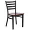 Chivari Ladder Back Restaurant Chair with Black Frame and Dark Wood Seat CLMBWDW-ZF-KT