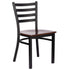 Chivari Ladder Back Restaurant Chair with Black Frame and Dark Wood Seat CLMBWDW-ZF-KT