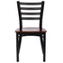 Chivari Ladder Back Restaurant Chair with Black Frame and Dark Wood Seat CLMBWDW-ZF-KT