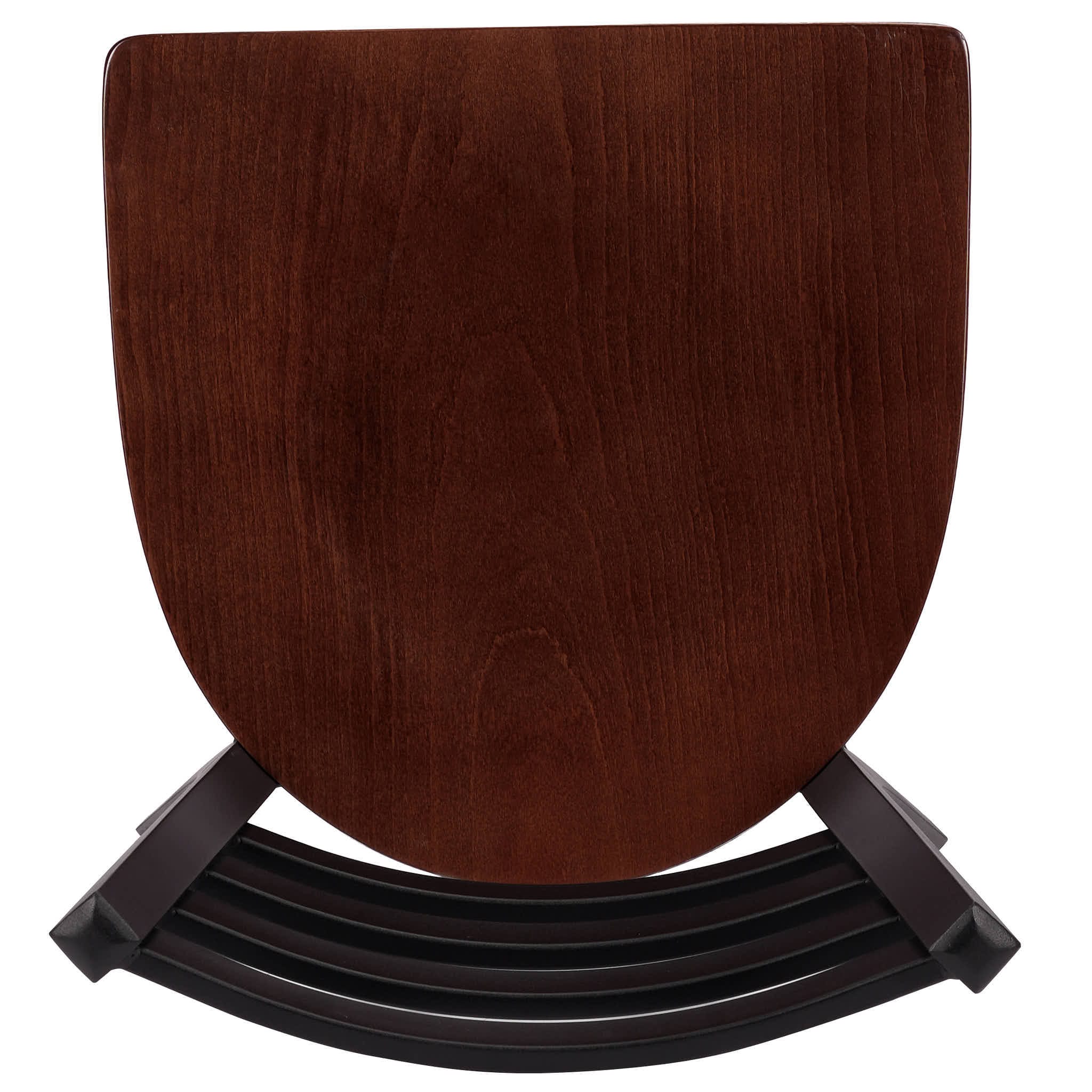 Chivari Ladder Back Restaurant Chair with Black Frame and Dark Wood Seat CLMBWDW-ZF-KT