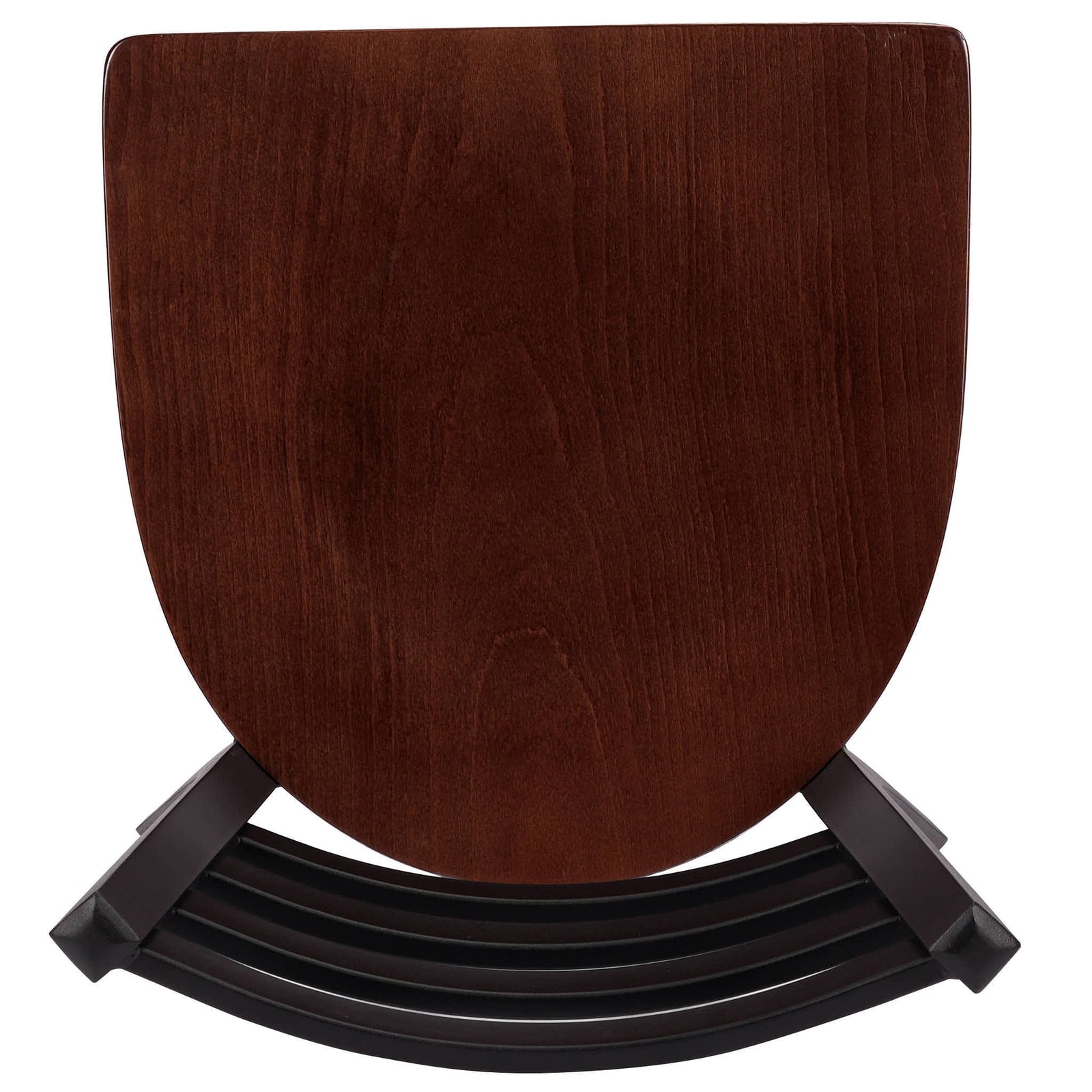 Chivari Ladder Back Restaurant Chair with Black Frame and Dark Wood Seat CLMBWDW-ZF-KT