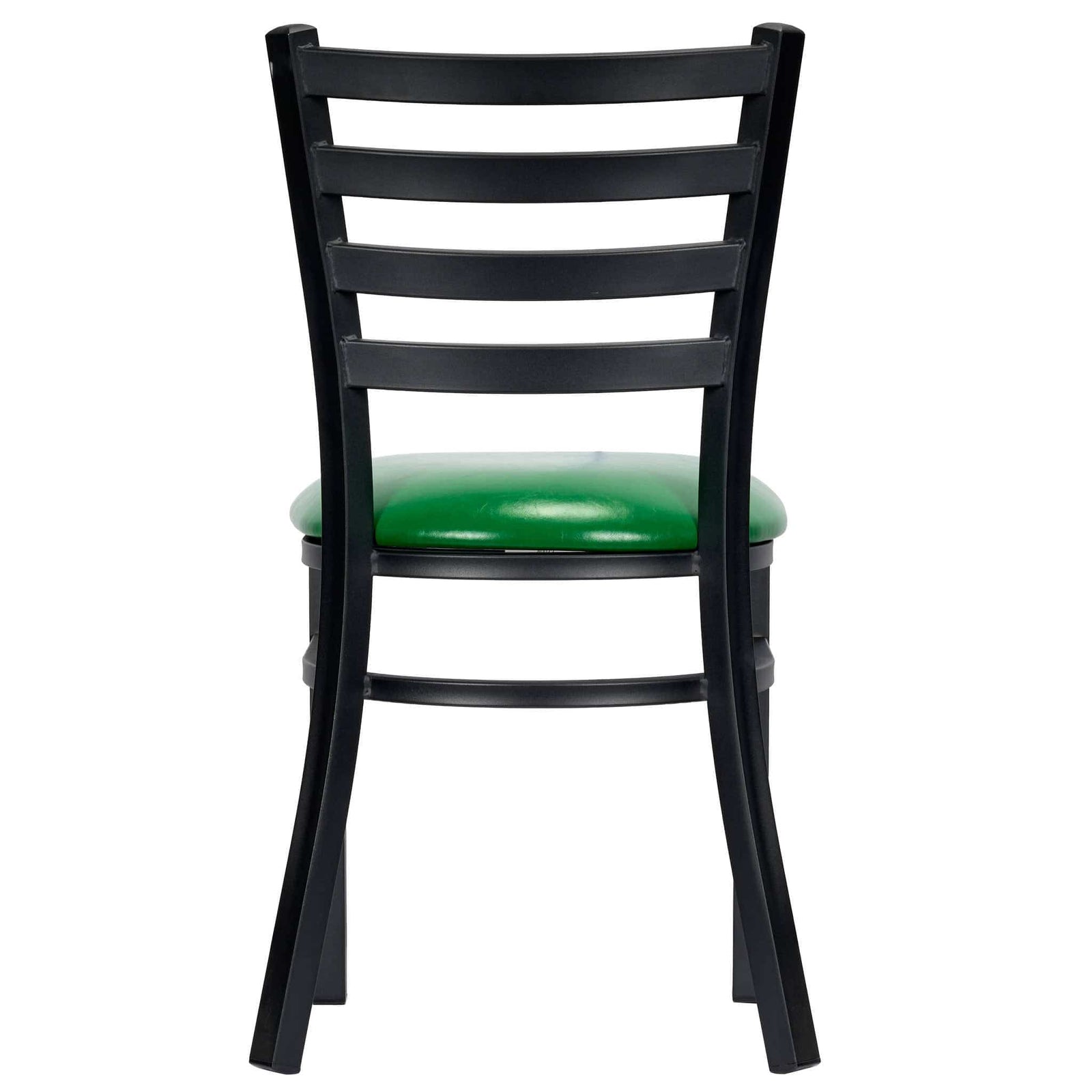 Chivari Ladder Back Restaurant Chair with Black Metal Frame and Green Vinyl Seat CLMBVGR-ZF-KT