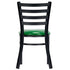 Chivari Ladder Back Restaurant Chair with Black Metal Frame and Green Vinyl Seat CLMBVGR-ZF-KT