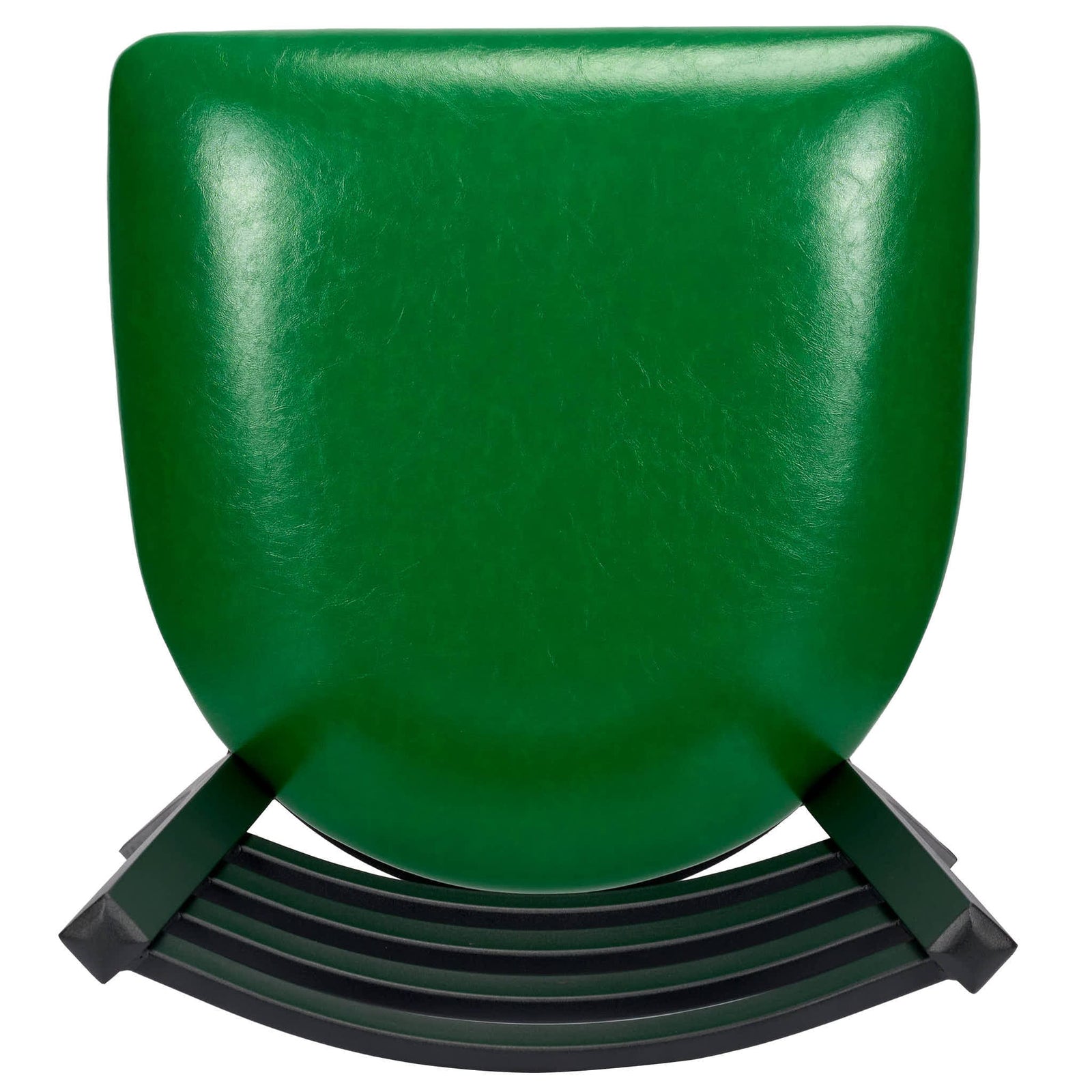Chivari Ladder Back Restaurant Chair with Black Metal Frame and Green Vinyl Seat CLMBVGR-ZF-KT