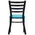 Chivari Ladder Back Restaurant Chair with Black Metal Frame and Light Blue Vinyl Seat CLMBVLBL-ZF-KT