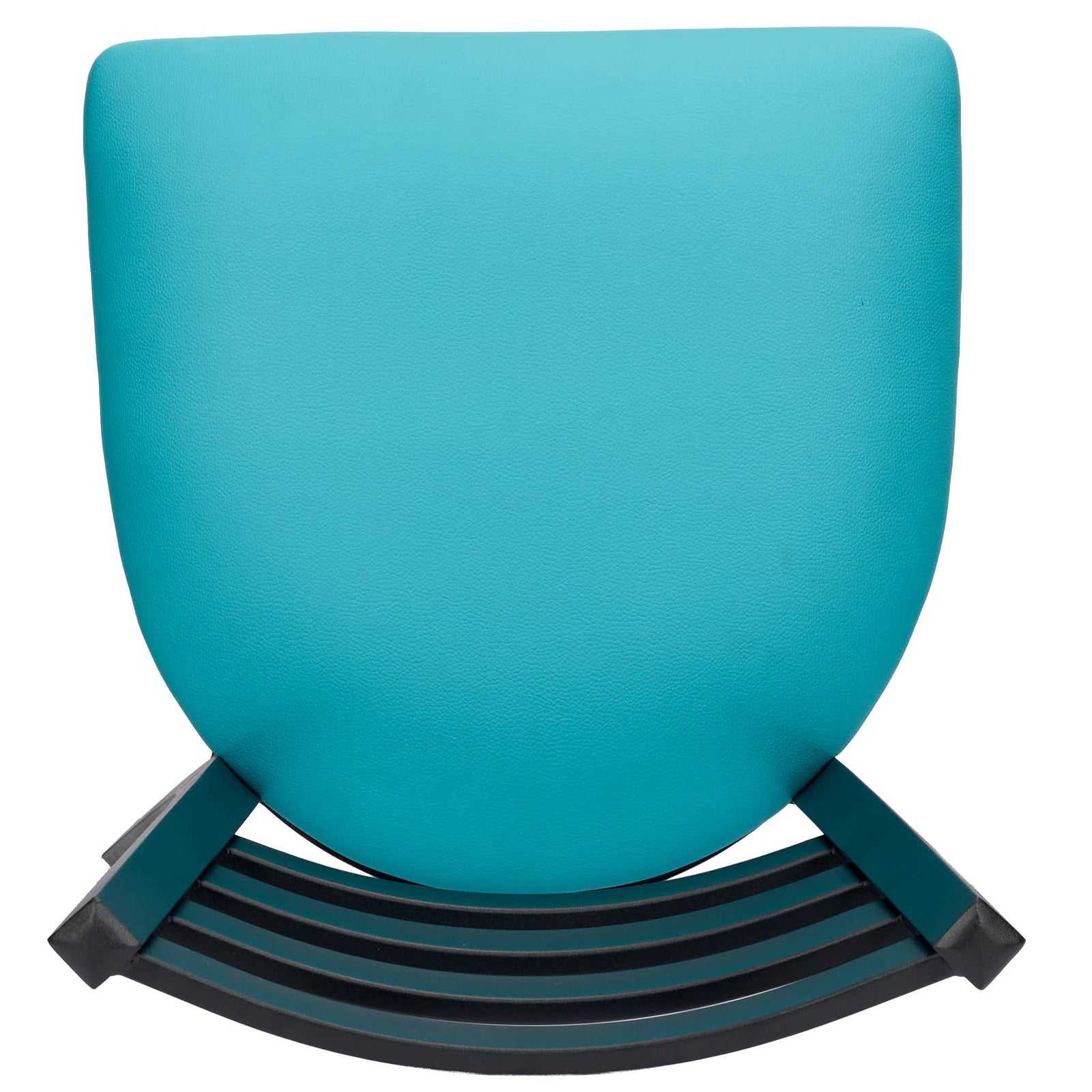 Chivari Ladder Back Restaurant Chair with Black Metal Frame and Light Blue Vinyl Seat CLMBVLBL-ZF-KT
