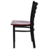 Chivari Ladder Back Restaurant Chair with Black Frame and Mahogany Wood Seat CLMBWMW-ZF-KT