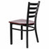 Chivari Ladder Back Restaurant Chair with Black Frame and Mahogany Wood Seat CLMBWMW-ZF-KT