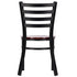 Chivari Ladder Back Restaurant Chair with Black Frame and Mahogany Wood Seat CLMBWMW-ZF-KT