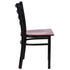 Chivari Ladder Back Restaurant Chair with Black Frame and Mahogany Wood Seat CLMBWMW-ZF-KT