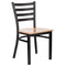 Chivari Ladder Back Restaurant Chair with Black Frame and Natural Wood Seat CLMBWNW-ZF-KT