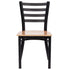Chivari Ladder Back Restaurant Chair with Black Frame and Natural Wood Seat CLMBWNW-ZF-KT