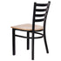 Chivari Ladder Back Restaurant Chair with Black Frame and Natural Wood Seat CLMBWNW-ZF-KT