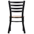 Chivari Ladder Back Restaurant Chair with Black Frame and Natural Wood Seat CLMBWNW-ZF-KT