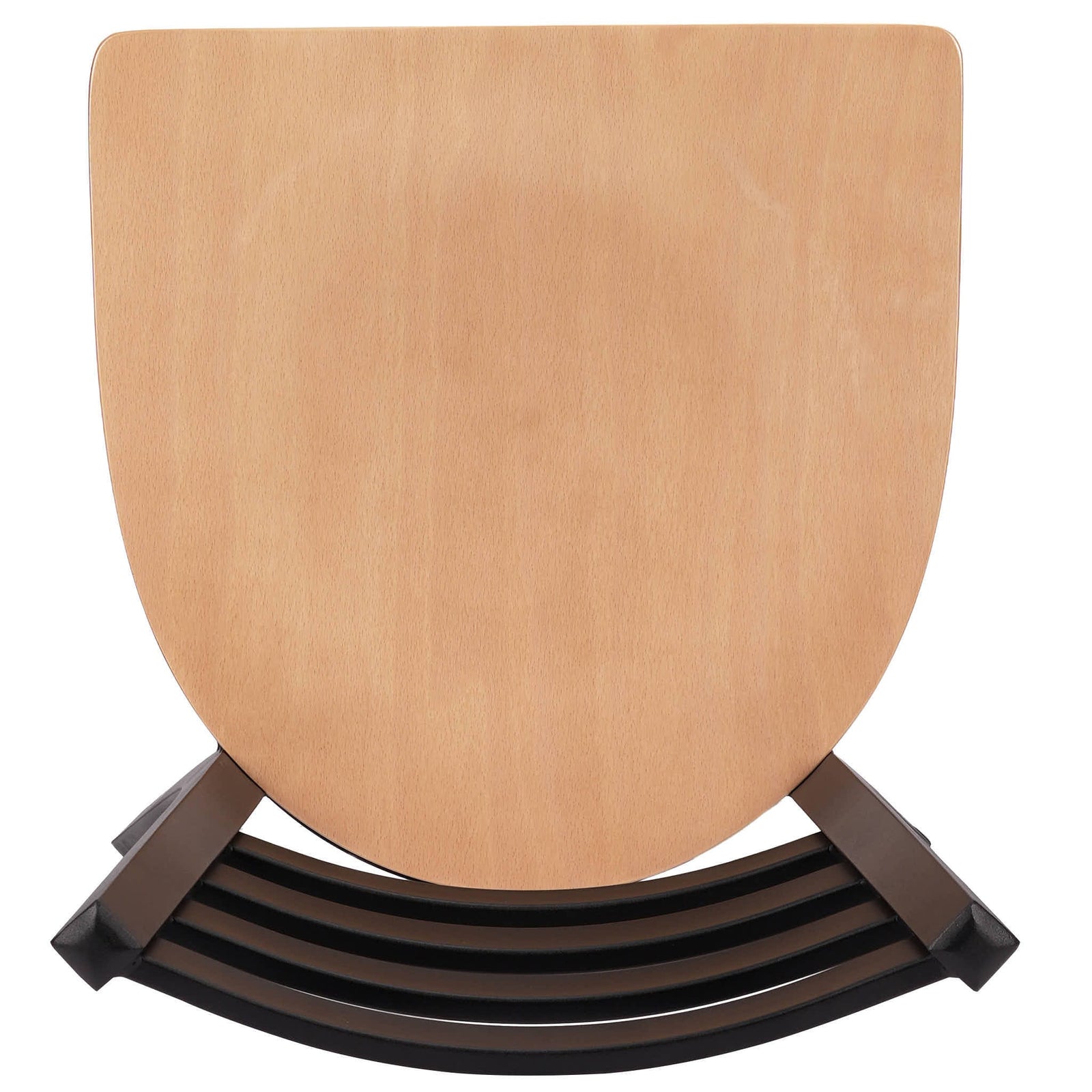 Chivari Ladder Back Restaurant Chair with Black Frame and Natural Wood Seat CLMBWNW-ZF-KT