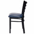 Chivari Ladder Back Restaurant Chair with Black Metal Frame and Navy Blue Vinyl Seat CLMBVNB-ZF-KT