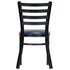 Chivari Ladder Back Restaurant Chair with Black Metal Frame and Navy Blue Vinyl Seat CLMBVNB-ZF-KT