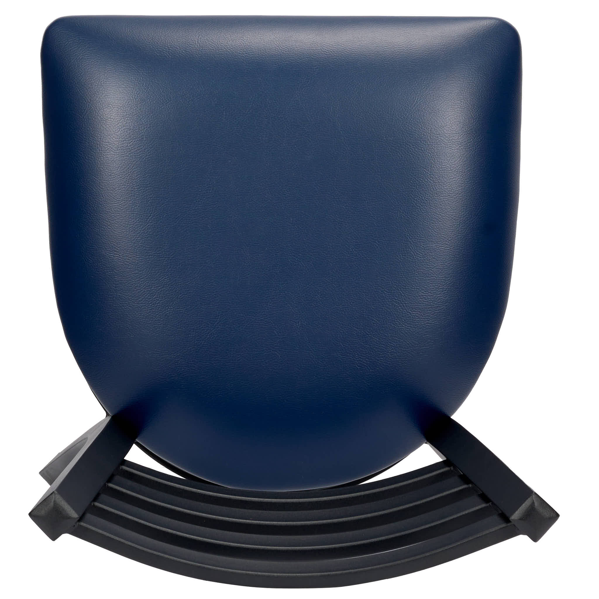 Chivari Ladder Back Restaurant Chair with Black Metal Frame and Navy Blue Vinyl Seat CLMBVNB-ZF-KT
