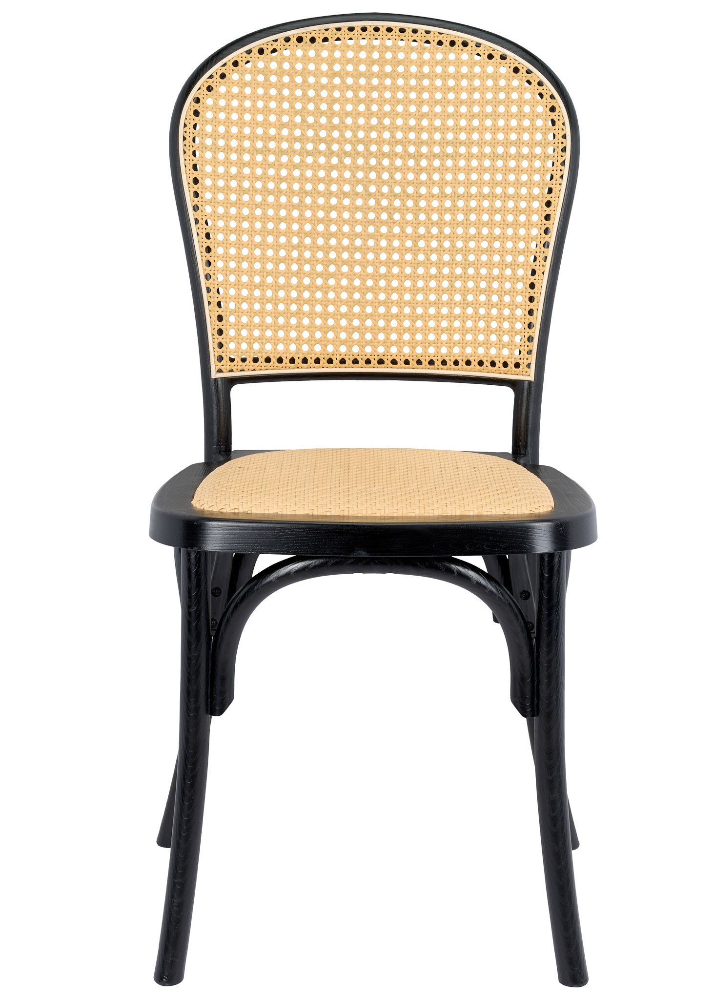 Black Resin Bent Cane Chair