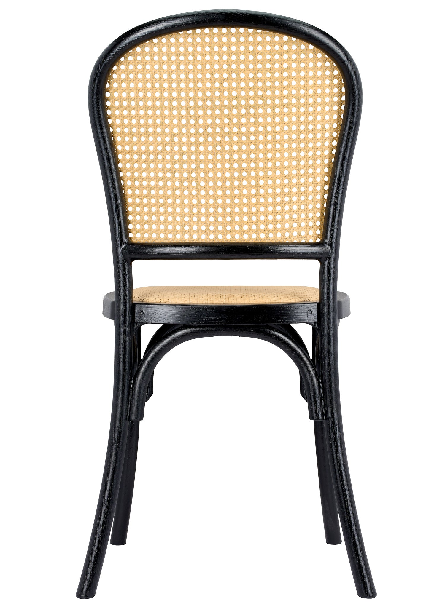 Black Resin Bent Cane Chair