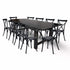Chivari Black Straight Leg Farm Table Dining Set with 10 Chairs TFARM-BLACK-S-LEG-KIT-CXR-AX