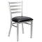Chivari Ladder Back Restaurant Chair with Silver Frame and Black Vinyl Seat CLMSVB-ZF-KT