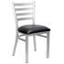 Chivari Ladder Back Restaurant Chair with Silver Frame and Black Vinyl Seat CLMSVB-ZF-KT