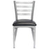 Chivari Ladder Back Restaurant Chair with Silver Frame and Black Vinyl Seat CLMSVB-ZF-KT