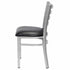 Chivari Ladder Back Restaurant Chair with Silver Frame and Black Vinyl Seat CLMSVB-ZF-KT