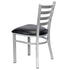 Chivari Ladder Back Restaurant Chair with Silver Frame and Black Vinyl Seat CLMSVB-ZF-KT