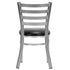 Chivari Ladder Back Restaurant Chair with Silver Frame and Black Vinyl Seat CLMSVB-ZF-KT