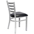 Chivari Ladder Back Restaurant Chair with Silver Frame and Black Vinyl Seat CLMSVB-ZF-KT