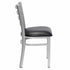 Chivari Ladder Back Restaurant Chair with Silver Frame and Black Vinyl Seat CLMSVB-ZF-KT