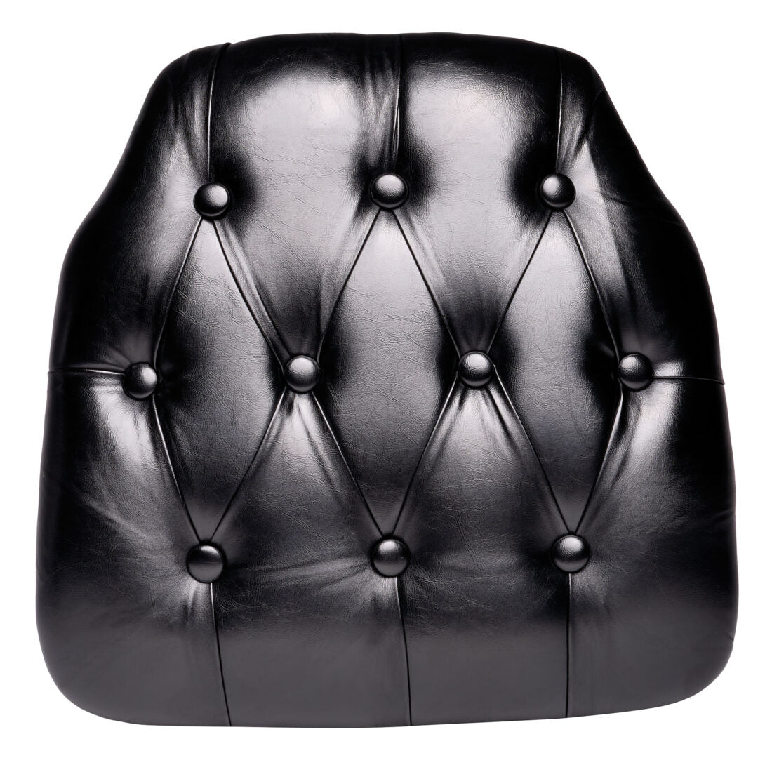 Black 1.75″ Thick Vinyl Tufted Panel Chiavari Chair Cushion CUSHPANVINTUFTBLA-AX-T