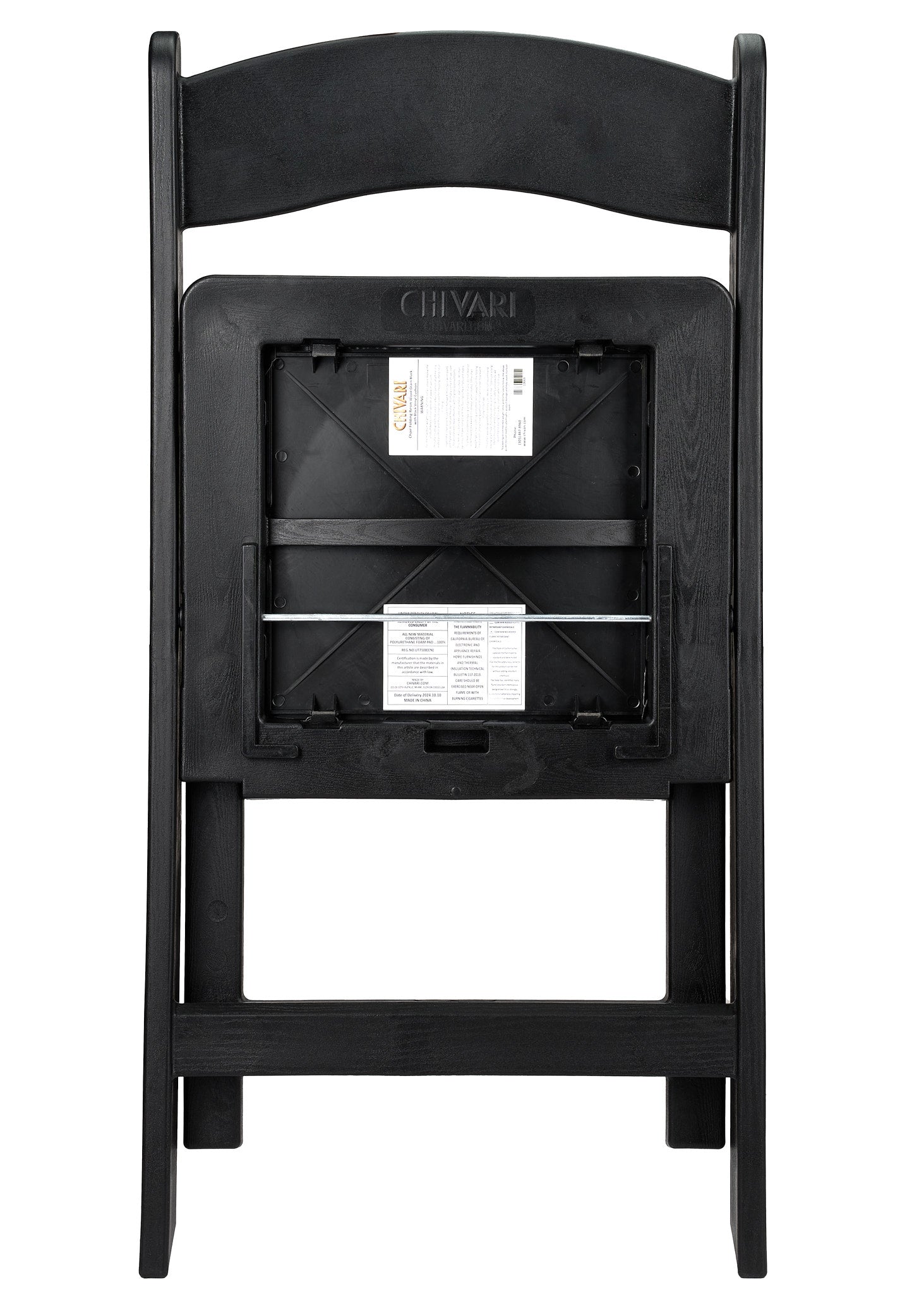 Black WoodGrain™ Resin Folding Chair with Black Vinyl Seat (Per Chair Price Shown - Sold only in Quantities of 4)