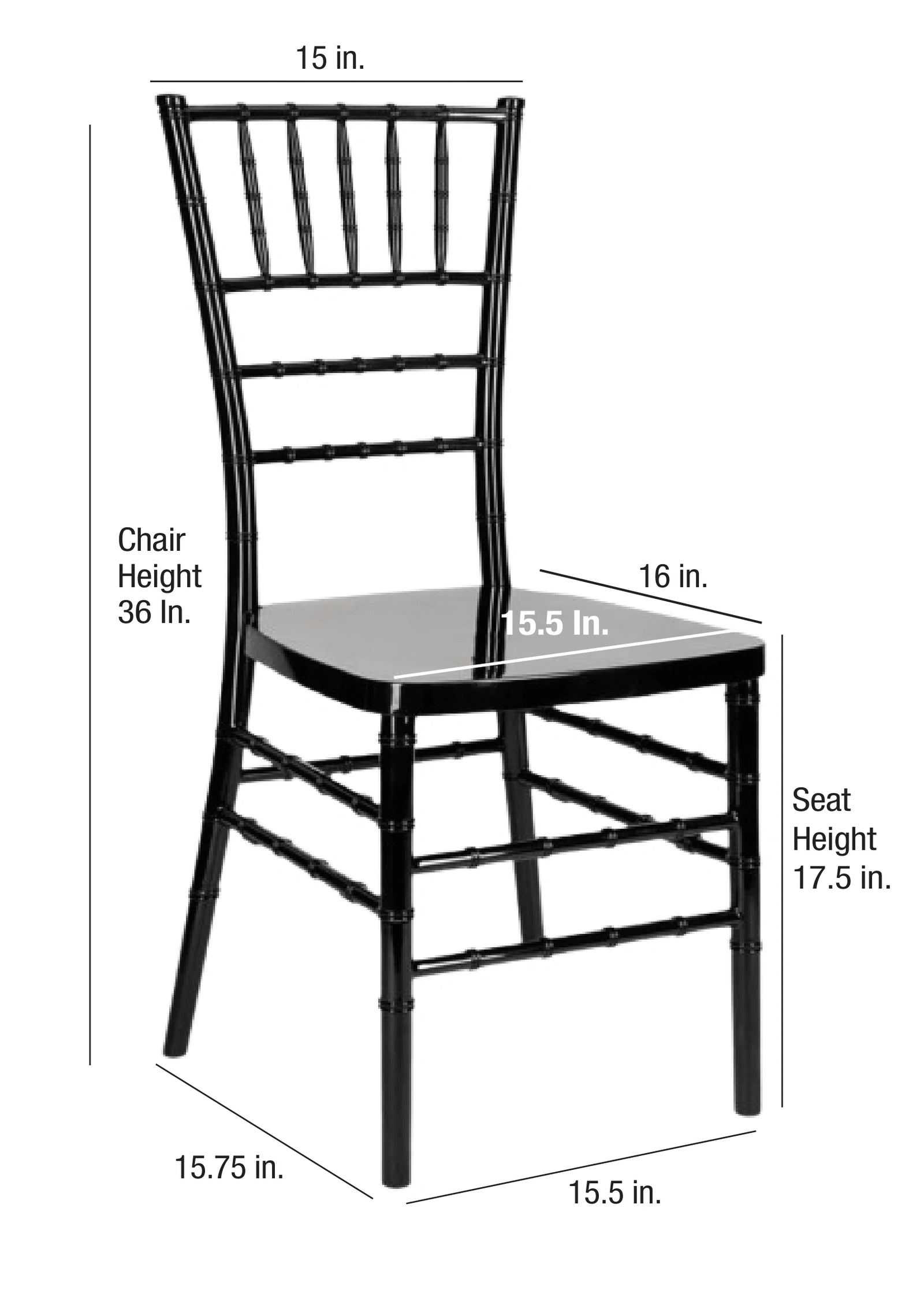 Black Resin Steel Skeleton™ Chiavari Chair