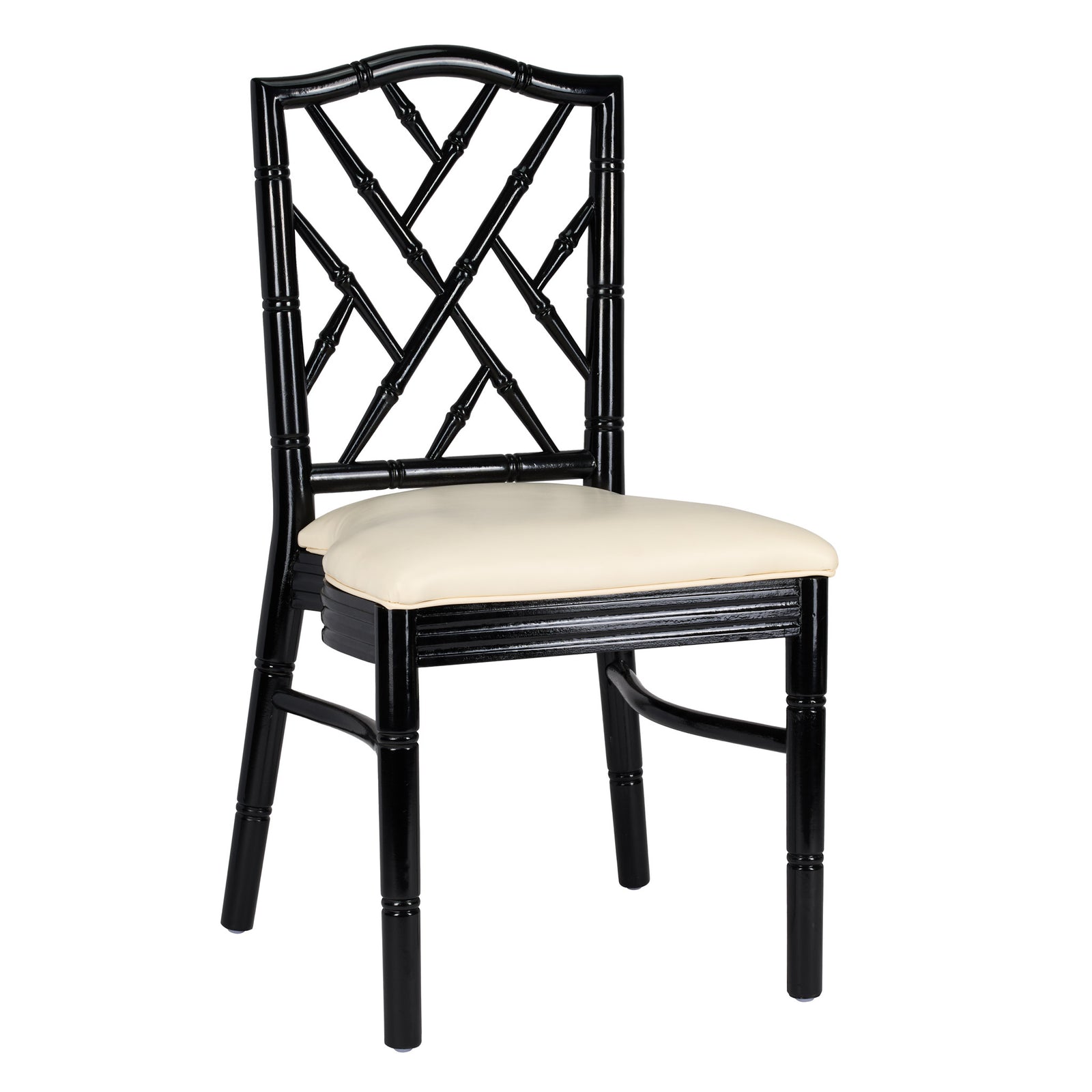 Black Ritz ToughWood™ Chair with Ivory Vinyl Seat