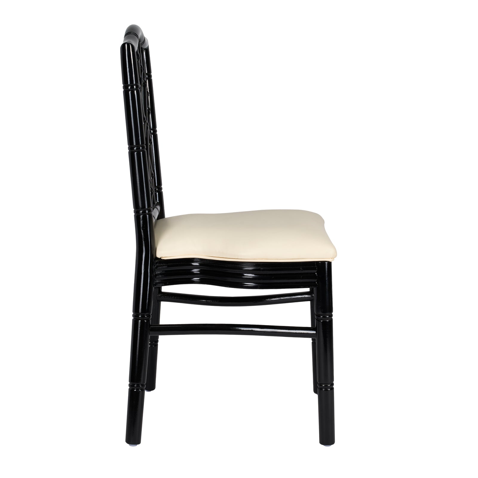 Black Ritz ToughWood™ Chair with Ivory Vinyl Seat