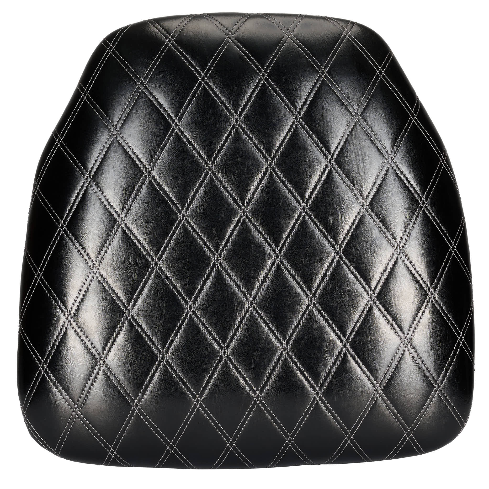 Black Vinyl Panel Back Chiavari Cushion with Bentley Stitching and SlipNot™ Technology
