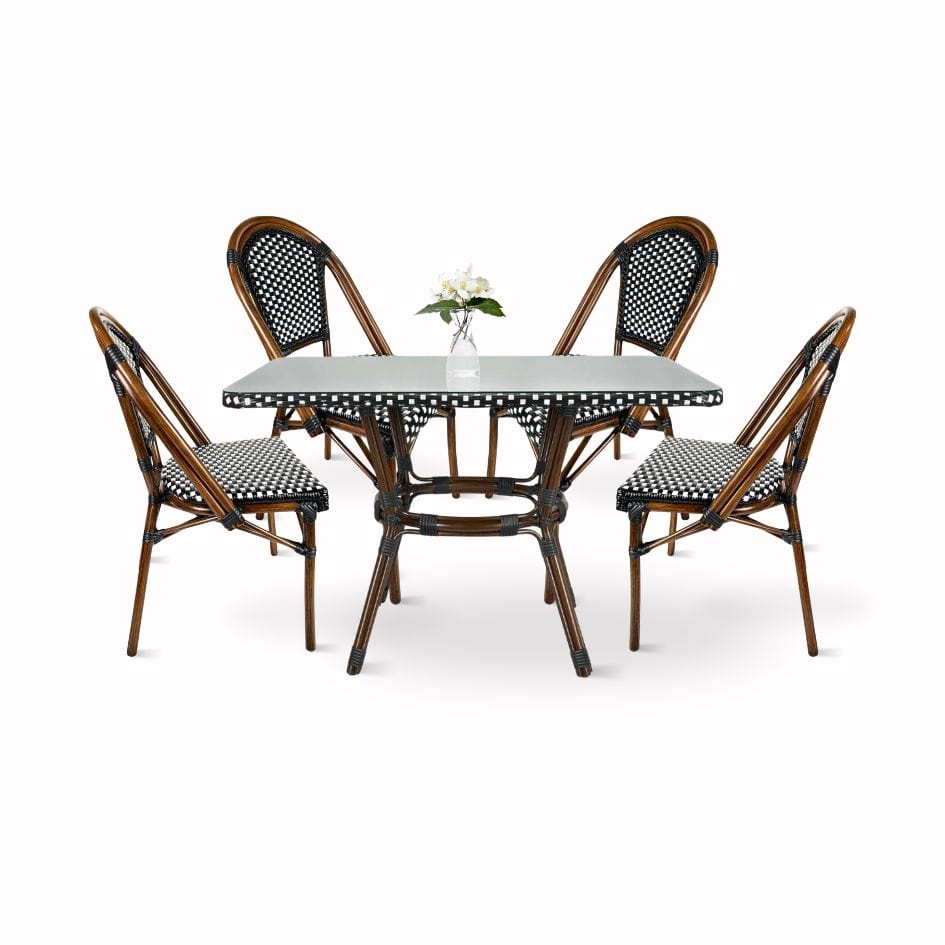 Toulouse Black and White French Bistro Set Includes 48