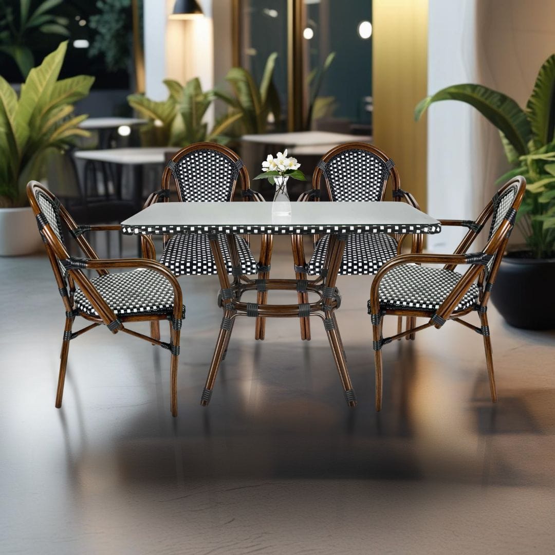 Toulouse Black and White French Bistro Set Includes 48