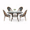 Toulouse Black and White French Bistro Set Includes 48" x 36" Square Table and 4 Chairs FBK-SQ-BLA-BLA4-AX