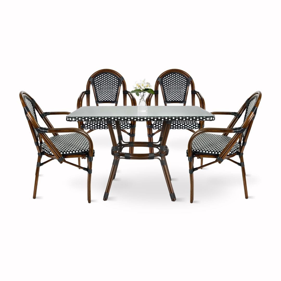 Toulouse Black and White French Bistro Set Includes 48