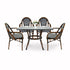 Toulouse Black and White French Bistro Set Includes 48" x 36" Square Table and 4 Chairs with Arms FBK-SQ-BLA-ABLA4-AX