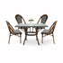 Toulouse Black and White French Bistro Set Includes 48" x 36" Square Table and 4 Chairs FBK-SQ-BLA-BLA4-AX