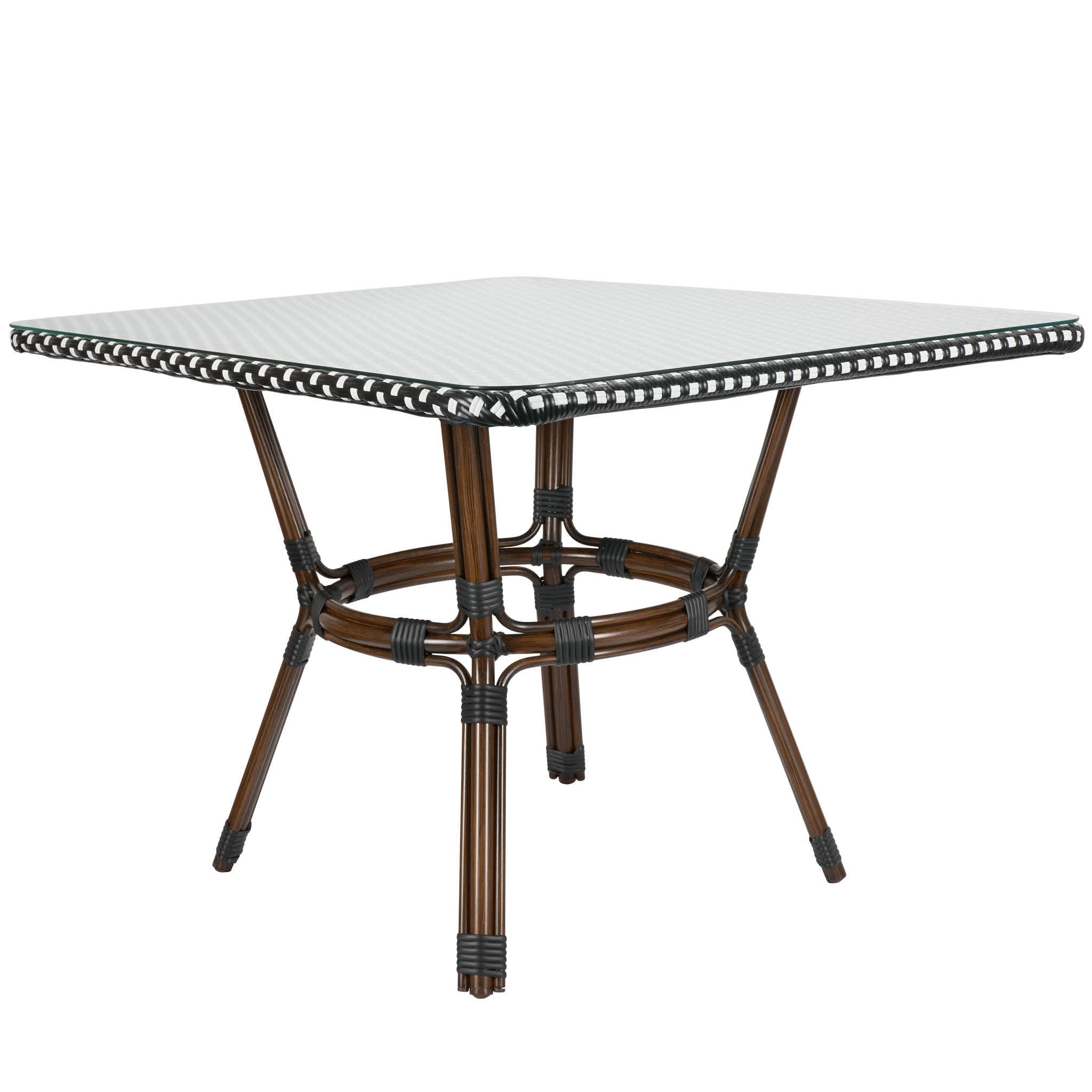 48" x 36"  Black and White French Bistro Table