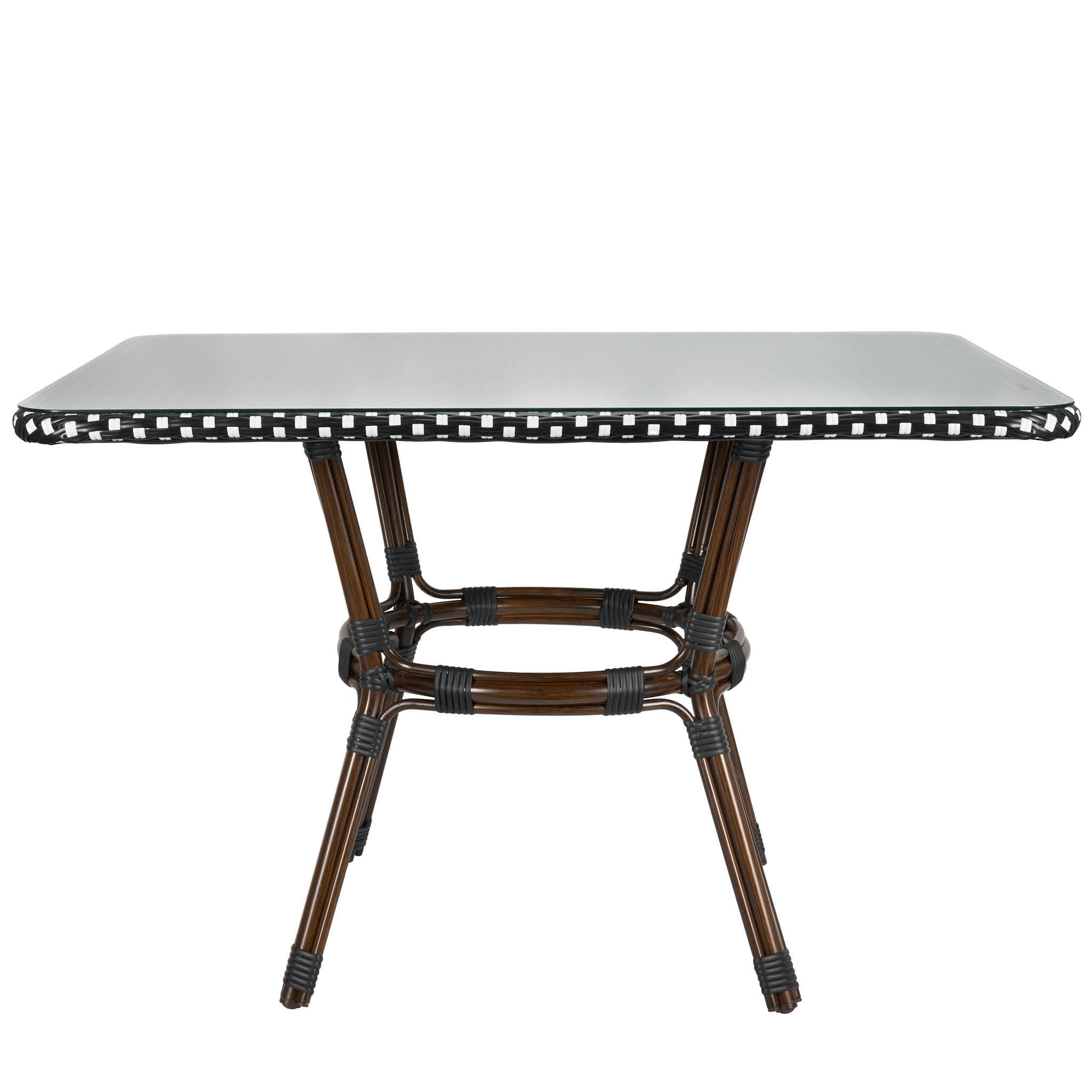 48" x 36"  Black and White French Bistro Table