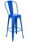 Blue Hi Gloss Steelix Tolix Style Metal Barstool with Back – Some Assembly Required BTBMBLU-AX-T