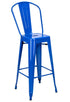 Blue Hi Gloss Steelix Tolix Style Metal Barstool with Back – Some Assembly Required BTBMBLU-AX-T